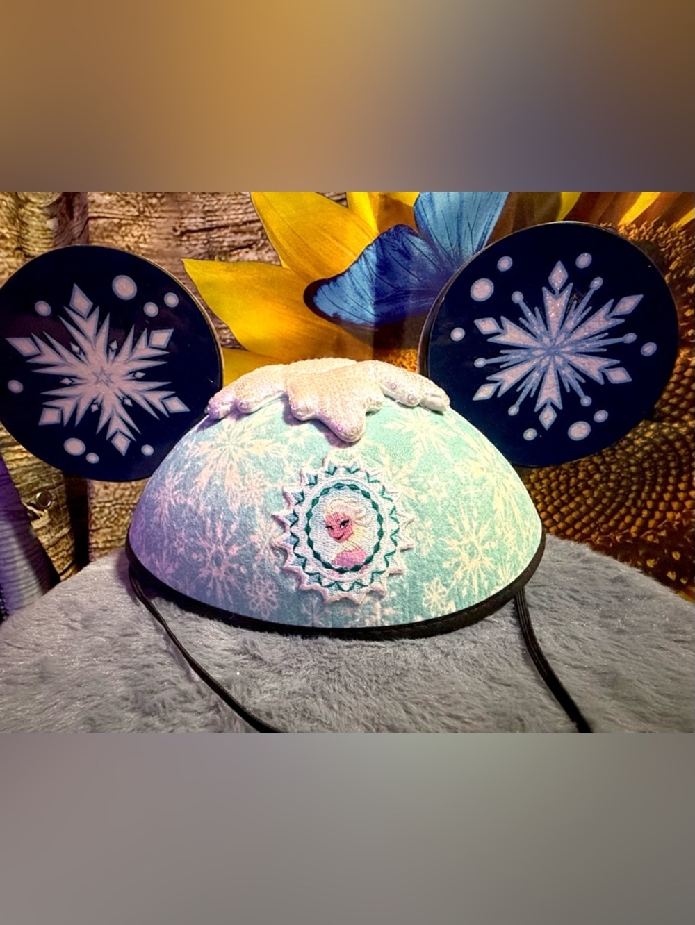 Disney Parks Frozen reversible Mickey Mouse Ears Hat featuring Anna and Elsa